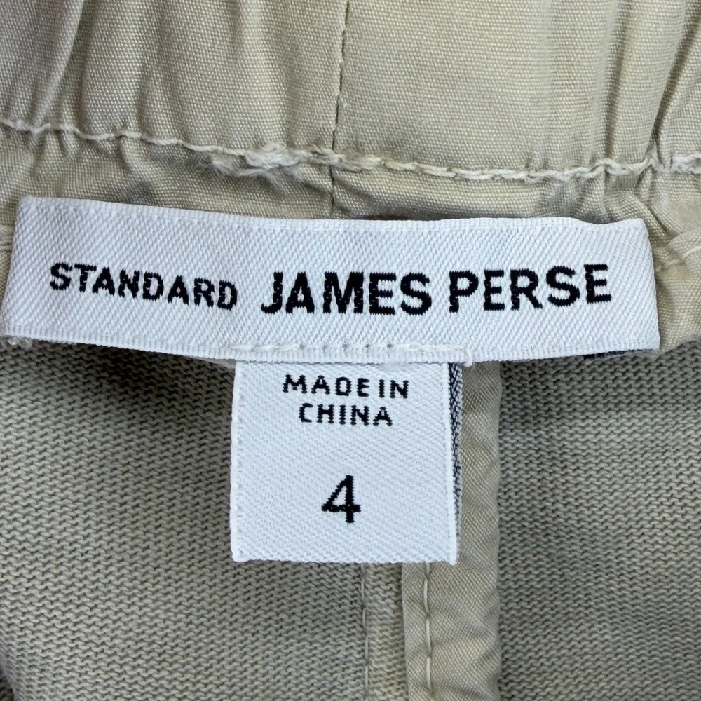 James Perse Cargo Pants Mens 4 MDNW1291 Beige Elastic Waist Drawstring EUC